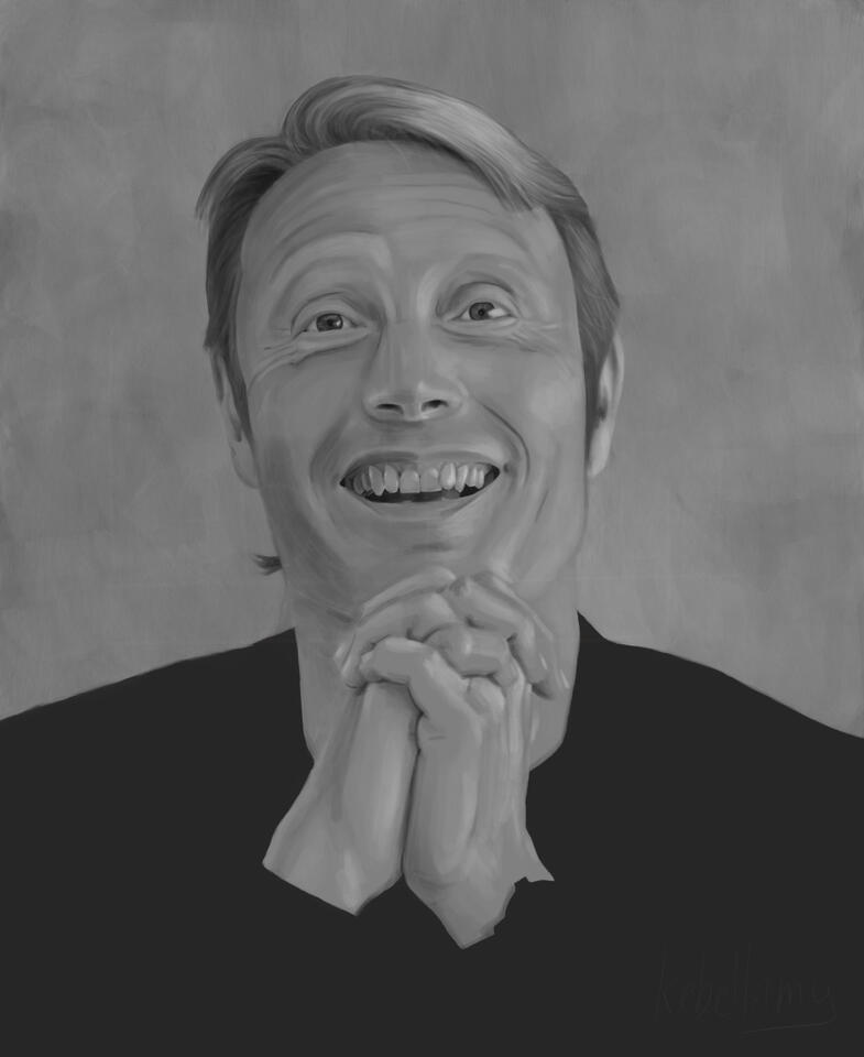 Smiling Mads Mikkelsen